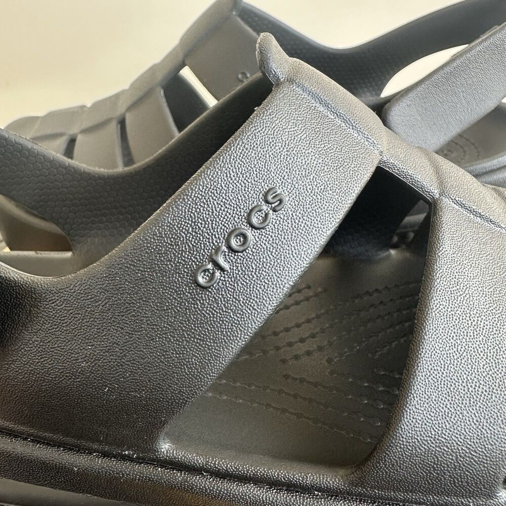 CROCS Stomp Fisherman Platform Chunky Sandals Black Summer Comfort Size M 7/W 9 - Picture 10 of 15
